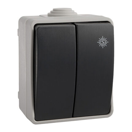 Comutador duplo estanque económico ip44 (retractilado) 16a 250v solera
