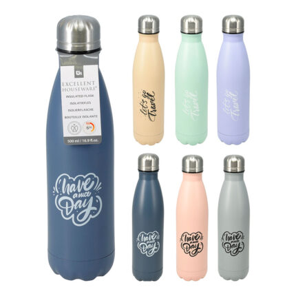 Garrafa térmica de inox de cores/modelos sortidos 500 ml